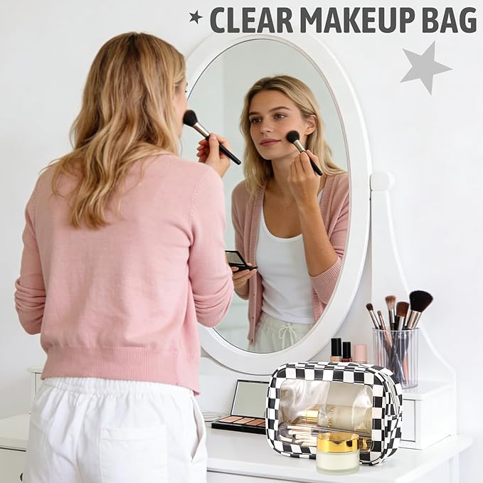 YOPCDJ 5PCS Diaper Bag Organizer Pouch Set, TSA Approved Toiletry Bag，Clear Waterproof TPU Makeup Bag Set Travel Organizer Bags for Women and Kids