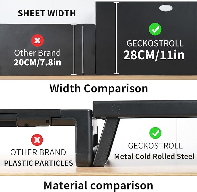 All-Metal Foldable Monitor Stand with 28cm Wide Desktop,, Headphone & Mic Jack, Detachable Phone Holder, (USB Hub Fast Charging Version, 530mm)
