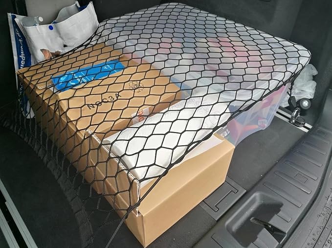 Rear Trunk Organizer Cargo Net for BMW X3 2004–2026 – Floor Style Cargo Net for SUV – Premium Mesh Elastic Car Trunk Organizer Vehicle Carrier Storage – Compatible with X3