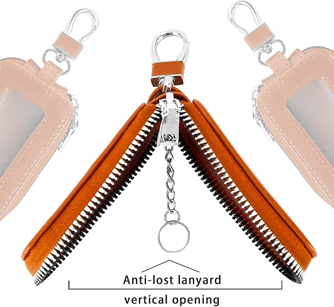 2 Pieces Leather Car Key Chain Case Holder Car Key Case Key Fob Protector Car Key Fob Cover Case