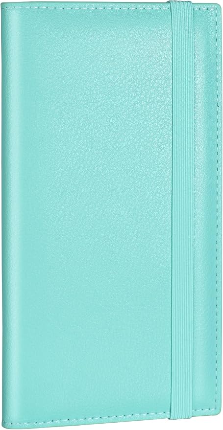 Zreal Checkbook Cover for Women, Premium Vegan Leather Checkbook Holder for Top & Side Tear Duplicate Checks with RFID Blocking (Pale Turquoise)