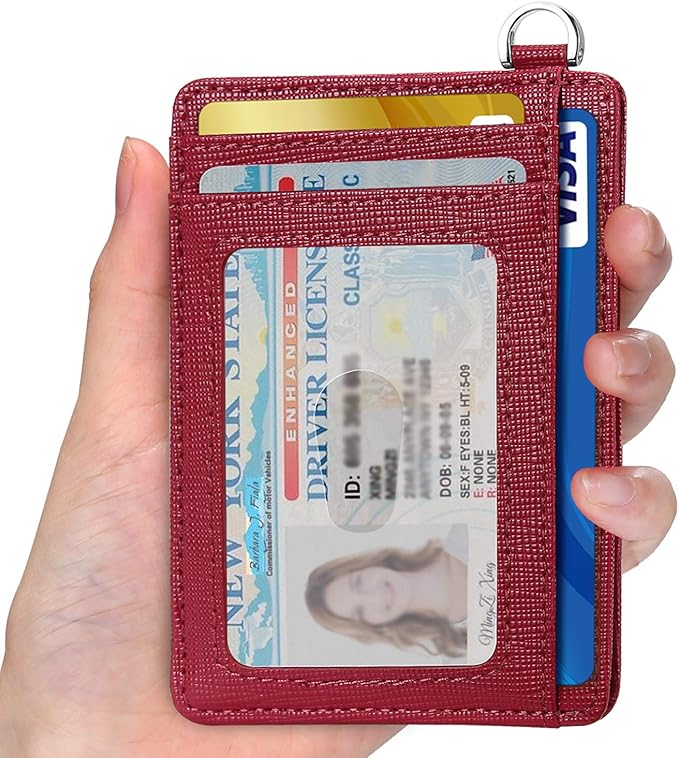 EcoVision Slim Minimalist Front Pocket Wallet, RFID Blocking Credit Card Holder Wallet with Detachable D-Shackle for Men Women