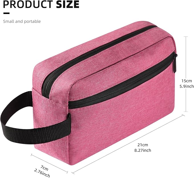Icramsy Travel Toiletry bag Toiletry bag for women men Hanging Cosmetic bag Travel accessories for Women Men (Rosy)