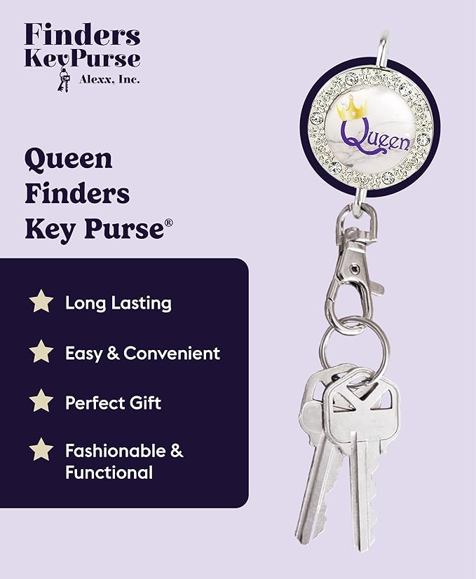 Women’s Bag Charm Key Finder, Car Keychain Hook, Cute Purse Organizer & Tote Bag Accessories, Gifts for Mom - Bling