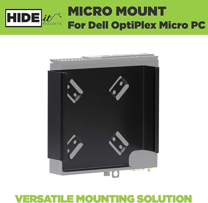 HIDEit Mounts Dell OptiPlex Micro Mount ??Steel VESA Wall & Under Desk Mount for Dell PCs | Compatible with 7040, 7050, 7060, 7070, 9020, 3020, 3040, 3046, 3050, 3060, 3070, 5050, 5060 Micro