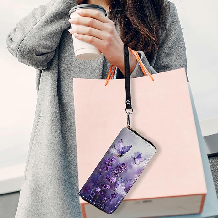 Wristlet Wallet for Women, RFID Blocking Phone Wallet, Large Capacity Zip Around Clutch, Fits iPhone 15 Pro Max, Travel Organizer Purse