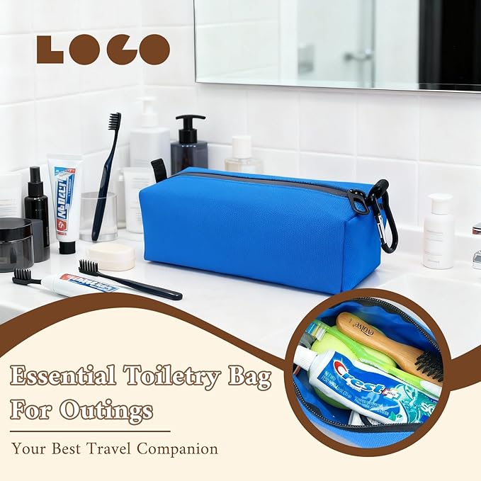 Small Toiletry Bag for Men, Travel Bag Waterproof and Foldable for Storage Mini Toiletry Bag Equipped With Carabiner for Easy Portability (blue)