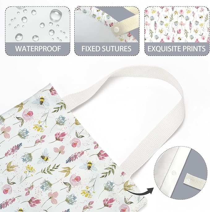 Floral Car Trash Bag Car Garbage Bag Hanging Cars Trash Can Spring Decor Waterproof Cars Back Seat Organizer for Vehicle Travelling Swimming Camping