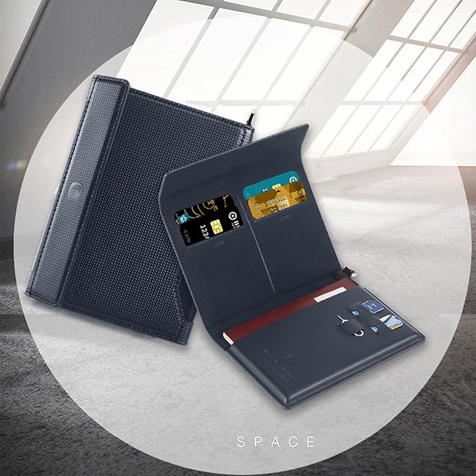 Passport Holder for Travel Essentials, RFID Blocking PU Leather Passport Wallet Cover Card holder Case Passport Book Holders for Women and Men, Dark Blue