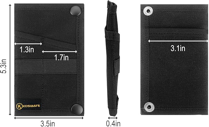 Kosibate EDC Pouch, EDC Organizer, Tool Pouch for Knife/Flashlight/Tactical Pen/Card-Men's Slim Pocket Organizer for Daily Carry