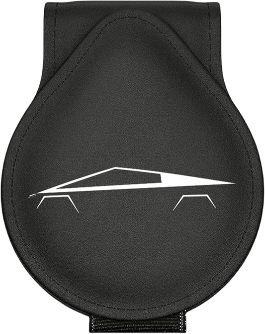Car Sunglass Holder Compatible with Tesla Cybertruck 2025 2024 Cyberbeast Interior Accessories Organizer Leather Eyeglass Hanger Visor Ticket Card Clip Magnetic Cyber Truck Sunglasses Holders (Black)