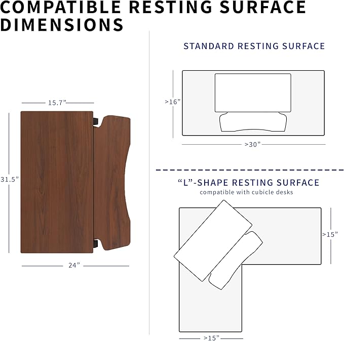 VIVO 32 inch Desk Converter, K Series, Height Adjustable Sit to Stand Riser, Dual Monitor and Laptop Workstation with Wide Keyboard Tray, Dark Walnut Top, Black Frame, DESK-V000KA
