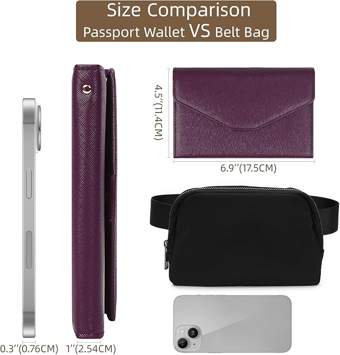 ZOPPEN Mulit-purpose Rfid Blocking Passport Holder Travel Wallet (Ver.4) Passport and Vaccine Card Holder ComboTri-fold Document Organizer Travel Essentials