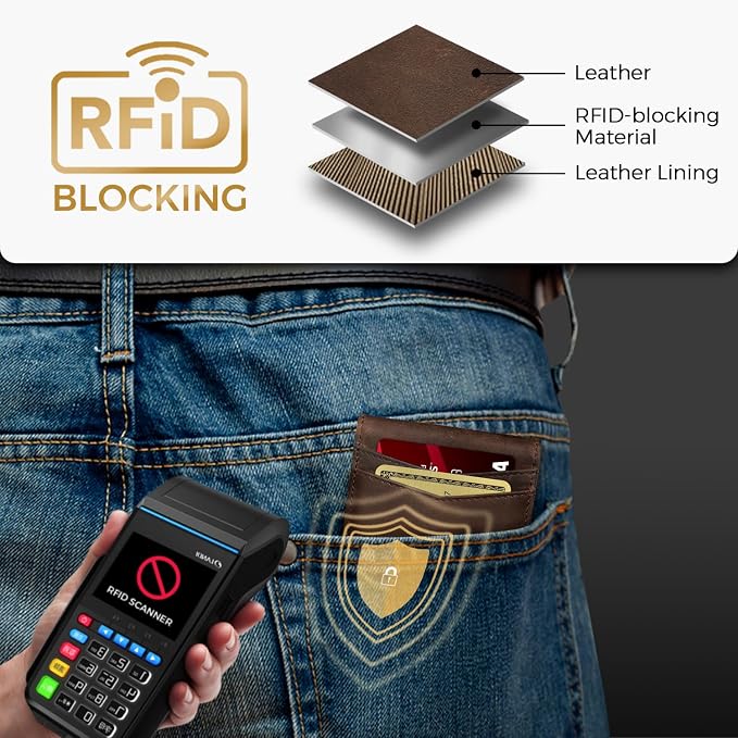 Zitahli Genuine Leather Wallet for Men 12 Card Slim Mens Wallets Bifold RFID Blocking with Money Clip & ID Window Thin Minimalist Card Holder Wallet with Gift Box
