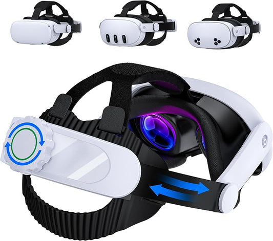 Headstrap for Quest 3 / Quest 3S/ Quest 2 Comfort Head Strap Adjustable VR Strap Reduce Pressure & Lightweight VR Elite Strap Replacement Accessories for Oculus 3 3S 2