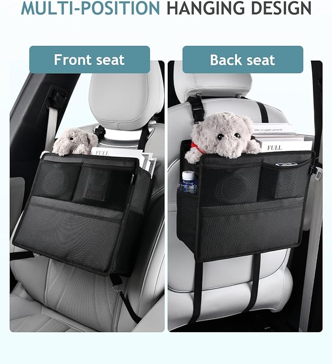 FLORICH Car Backseat Organizer and Trash Can 2-in-1, Premium Hanging Front and Seat Back Organizer, Waterproof Organizer Storage Upgraded for Car Truck SUV