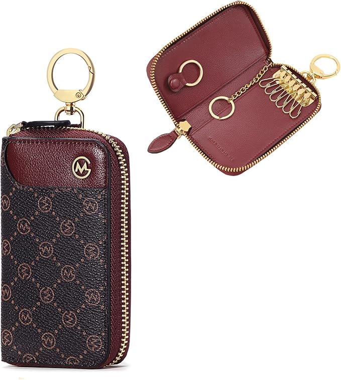 GOLF SUPAGS Women PVC Leather Car Key Chain Card Holder Wallet Pouch 6 Hook Snap Closure keys Money Organizer Case | Card Holder, 6 Hook, Snap Closure, keys, Money Organizer, Case