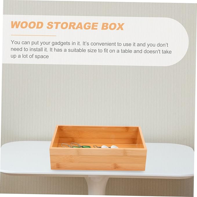 Zerodeko Home Desktop Storage Box for Sundries Organizing Solid Wood Craft with Natural Feel Compact Design with Capacity for Office and Home Decor