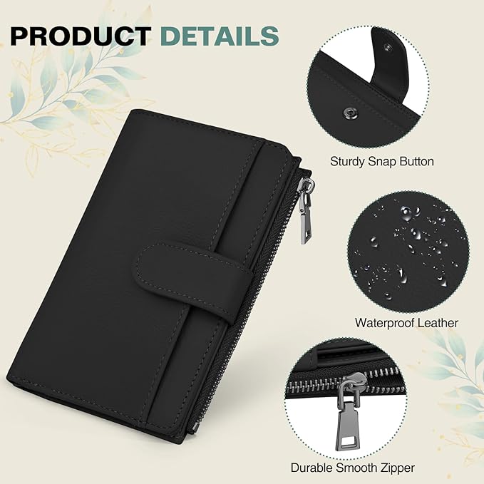 Passport Holder for Travel, Leather Passport Wallet with Airtag Slot, RFID Blocking Travel Wallet for Women Men, Passport Cover with Air Ticket Card Cash Coin Pocket, Travel Essentials Gift