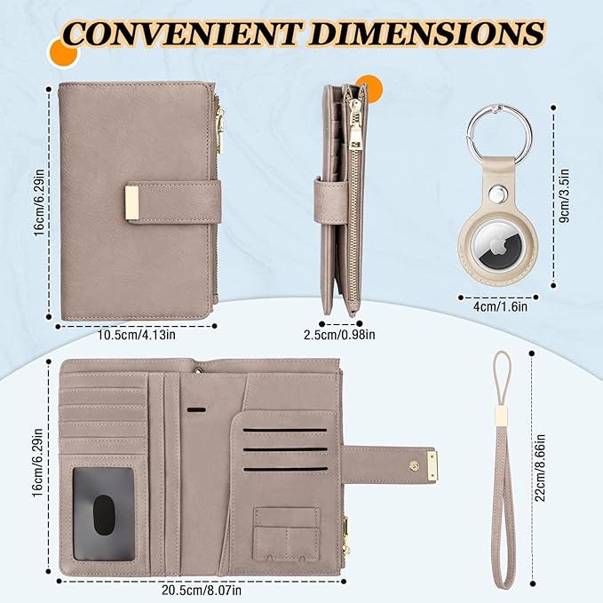 HUANLANG Passport Holder with Airtag for Women/Men, Airtag Passport Wallet for Travel Leather Passport Holder RFID Blocking,Travel Passport Walelt with Credit Card Holder