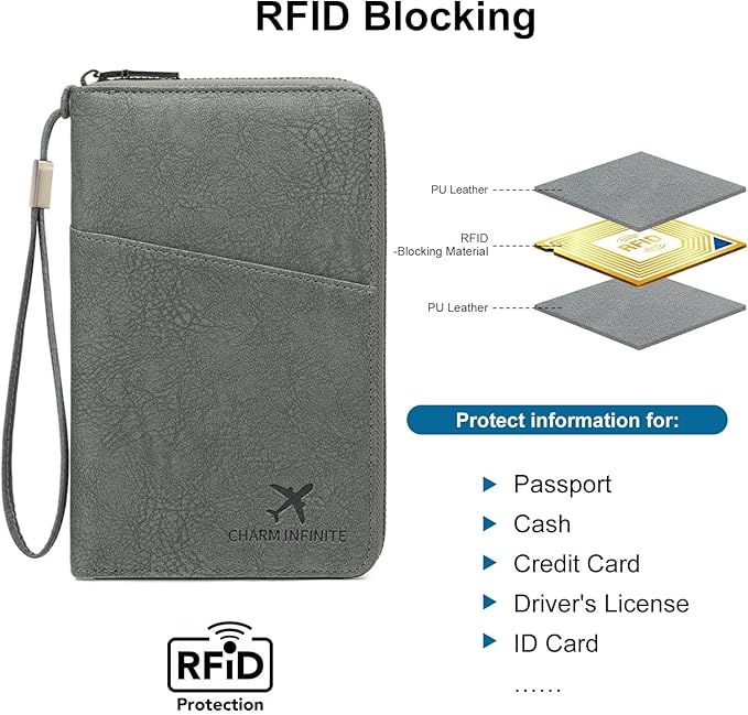 Family Passport Holder for Travel Women and Men RFID Passport Holder with Card Slots Holder Passport Case Passport cover Passport Wallet Travel Essentials and Accessories