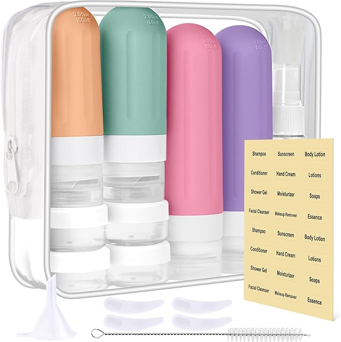 Landisun Travel Bottles for Toiletries 18Pack Travel Size Containers Toiletry Travel-Containers TSA Approved Leak Proof (Green)