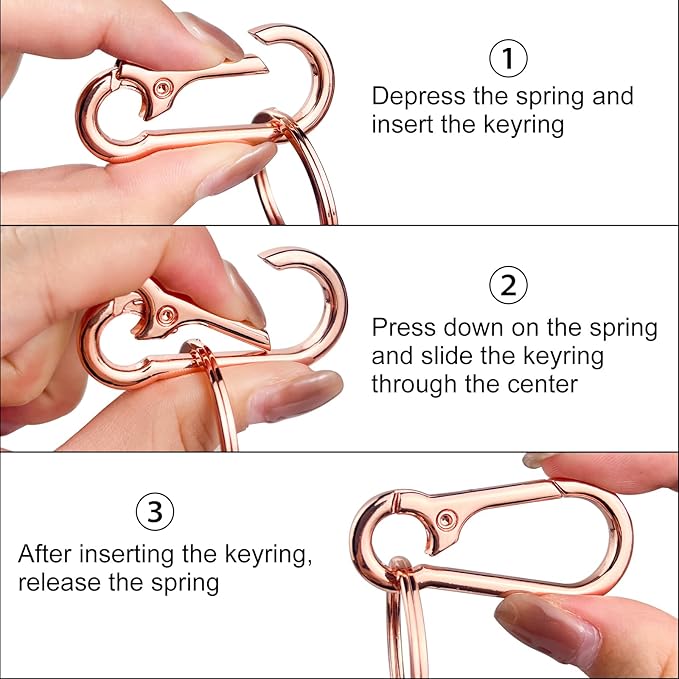 Metal Keychains for Women Men, Key Chain Ring Clip Holder Organizer for Home Car, Cut Keyring Accessories