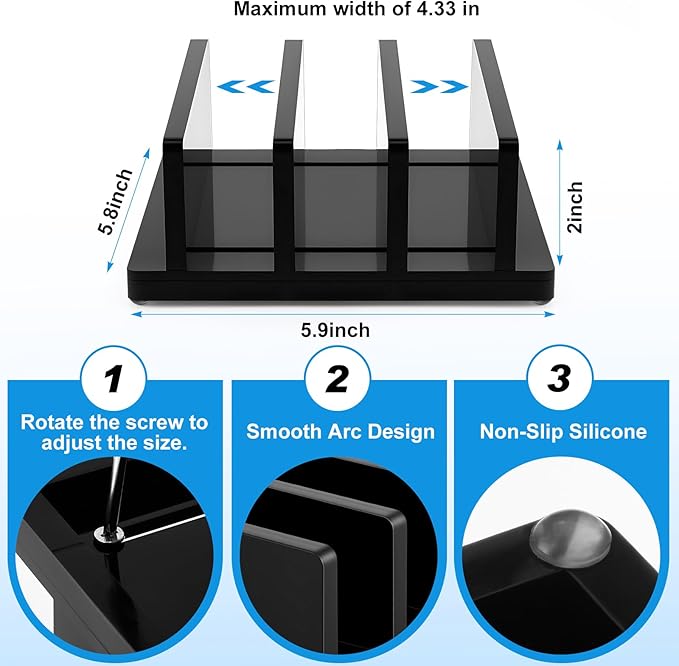 Chunful Adjustable Vertical Laptop Stand for Desk, Acrylic 3 Slot Laptop Holder Desktop, Invisible Desktop Notebook Dock for Notebook Computer, All Gaming Laptops up to 17''