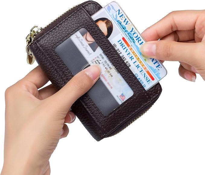 imeetu Rfid Credit Card Holder,Genuine Leather Businese Card Case,Rfid Blocking Wallet for Women & Men
