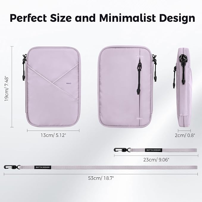Veki Passport Holder for Travel Women, Family Passport Bag, Travel Document Organizer Case, RFID Blocking Protector Book Wallet for Men, Waterproof Cover Essentials for Credit Cards (Purple, M)