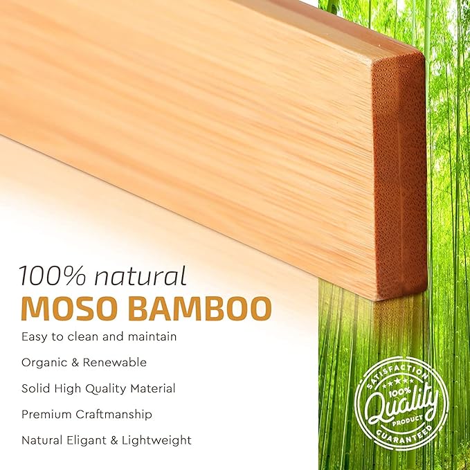 6 Pack Bamboo Drawer Dividers - 17" to 21.5" Expandable Adjustable Drawer Organizer for Kitchen Utensils, Large Kitchen Drawer Divider, Clothes, Dresser, Bedroom, Bathroom & Desk Drawer Separator Set
