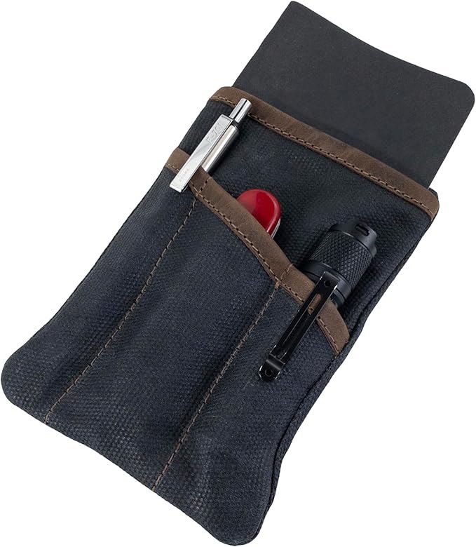 Hide & Drink, Multi-Tool Pocket Pouch, Compact Multipurpose EDC Zippered Bag, Mini Camping Tool Case, Waxed Canvas, Knife Holster, Handmade Slim Organizer