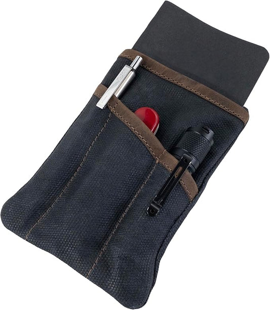 Hide & Drink, Multi-Tool Pocket Pouch, Compact Multipurpose EDC Zippered Bag, Mini Camping Tool Case, Waxed Canvas, Knife Holster, Handmade Slim Organizer