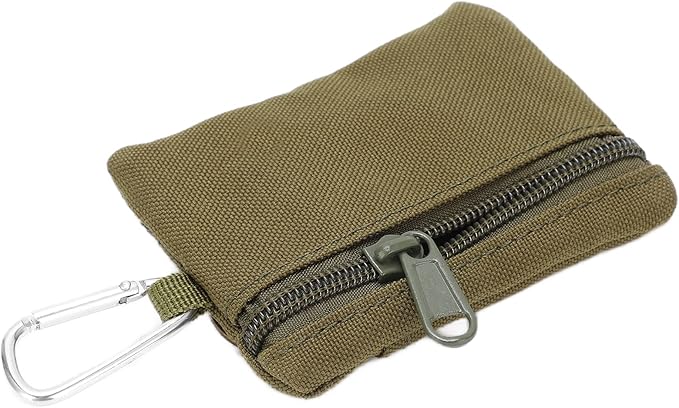 Mini Size EDC Utility Pouch Bags, Molle Pouch with Carabiner, EDC Pocket Organizer, Mini Molle Pouch Wallet for Biking Camping