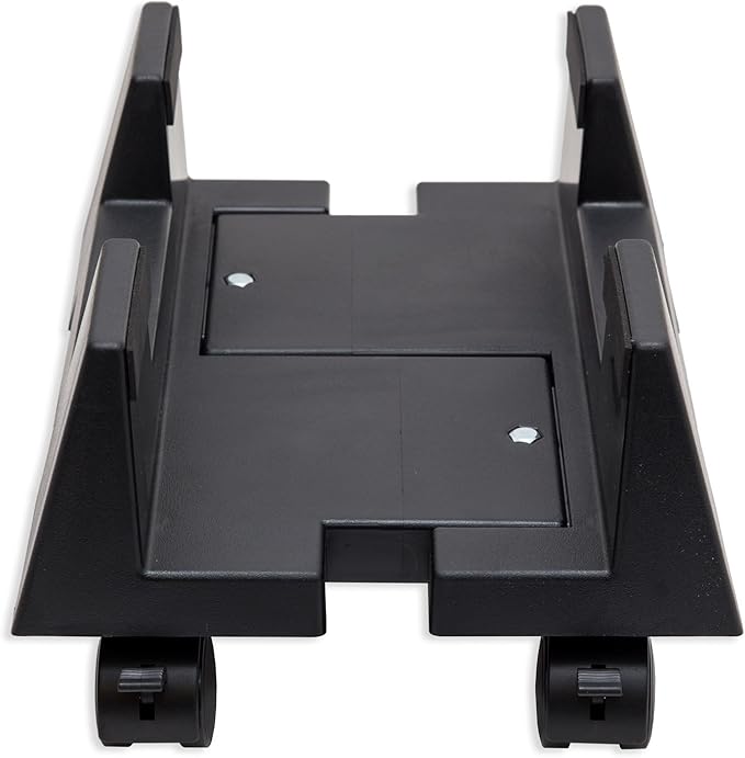 Mobile Desktop Tower Computer Floor Stand Rolling Caster Wheels with Support Walls and Adjustable Width from 6" to 10"