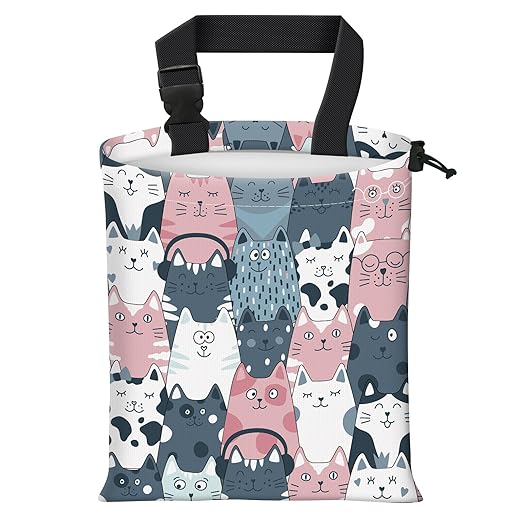 Car Trash Bag Large Hanging Can for Back of Seat, Cute Waterproof Car Garbage Bag for Vehicle, Travelling, Outdoor Colorful Cartoon Cats