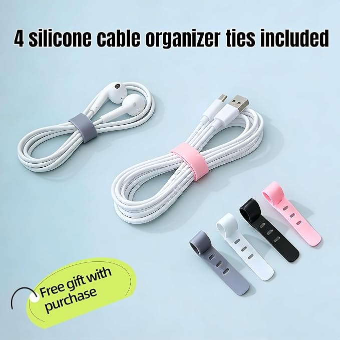 1 Large + 1 Small Cable Management Box Set – 2-Piece Cord Organizer Box, Home Office Desk Wire Storage & Cable Management Solution (Bamboo Lid/Black)