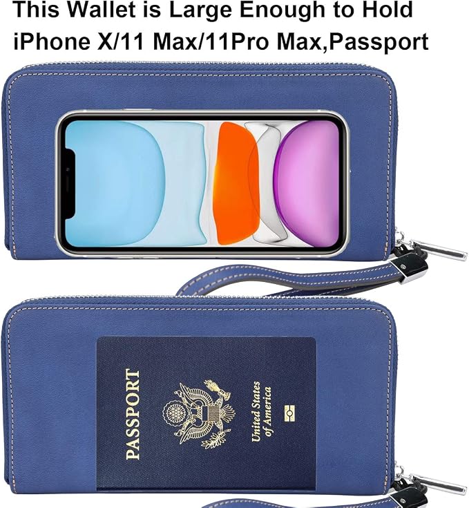 Lavemi Small Compact Women Wallet RFID Blocking Genuine Leather Bifold Purse with ID Windows