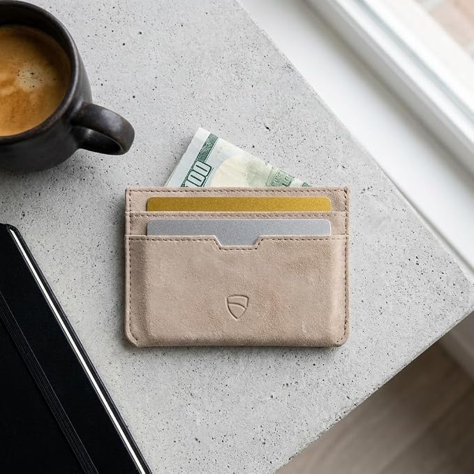 Vaultskin MOORGATE Slim Card Holder – Minimalist Leather Wallet with RFID Blocking, Front Pocket Credit Card Case for Men & Women