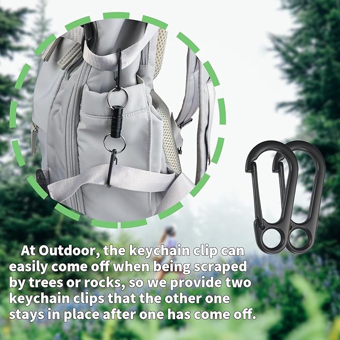 Quick Release Keychain Clip with Double Clips - Detachable Black Key Ring for Home, Car & Outdoor Use