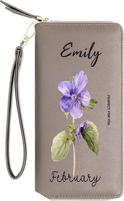 GEEAD Custom Design Wristlet Wallets for Women PU Leather RFID Blocking Wallet