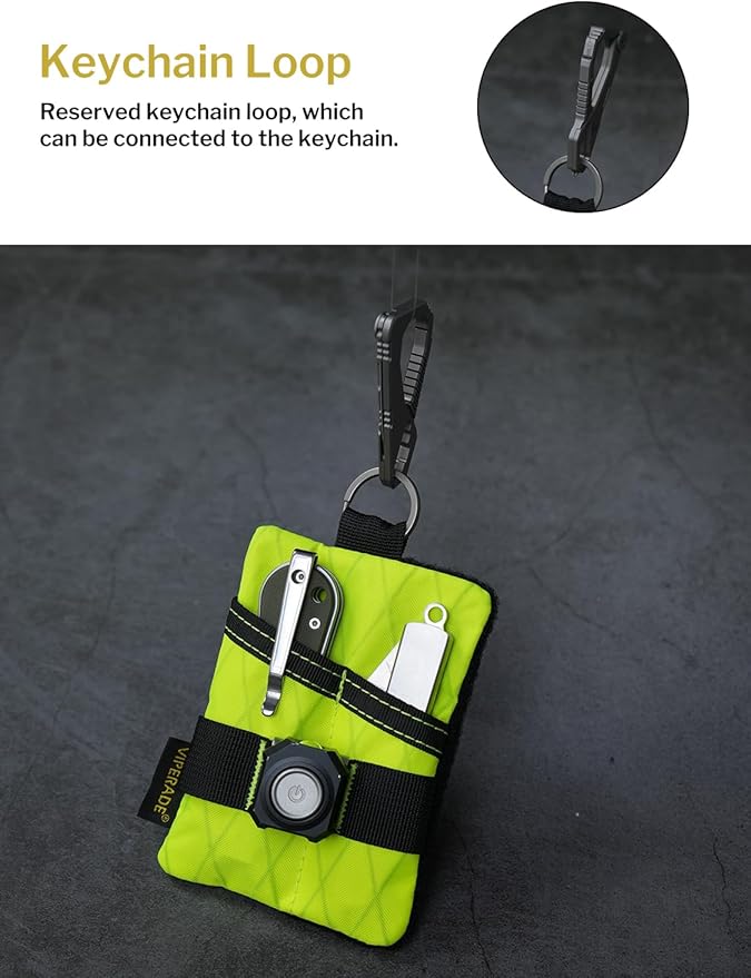 VIPERADE VE15 Small EDC Pouch, Pocket Organizer, EDC Pocket Pouch with DIY Patches Area, EDC Pocket Organizer Wallet for Cards, Small Tool Pouch for EDC Gears