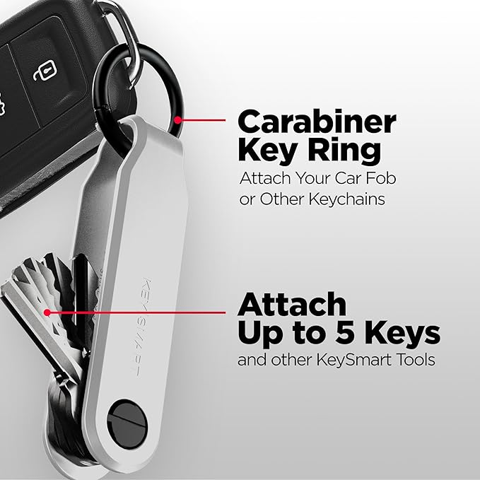 KeySmart Loop - Keychain Key Holder, FKM Silicone Compact Key Organizer for Key Chain, Clutter-Free Compact EDC Key Chains