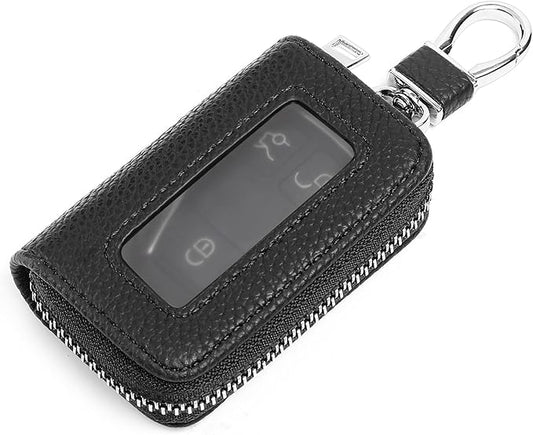 SENDEFN Universal Car Key Fob Case Leather Smart Remote Keychain Protector Holder