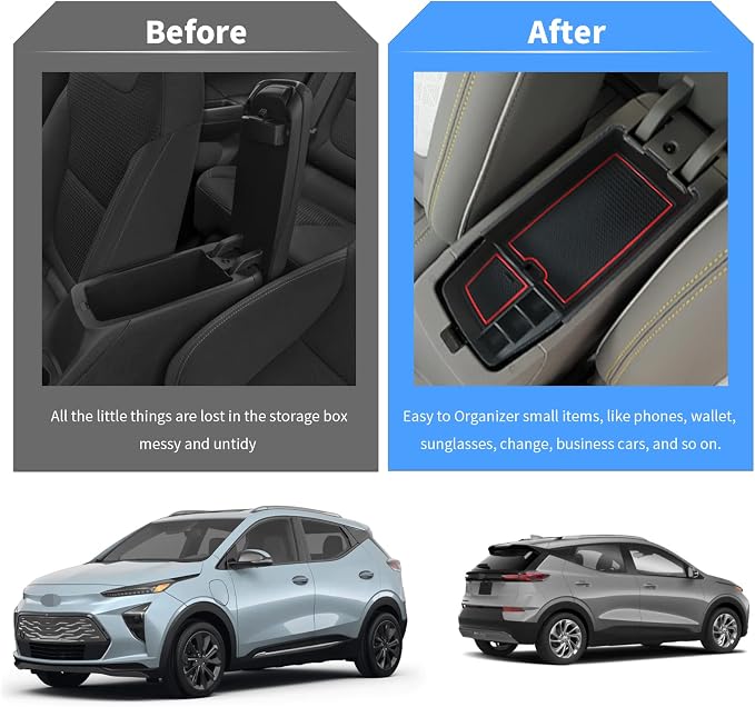 YEE PIN 2024 Bolt EUV Tray Bolt EV Center Console Tray 2023 Bolt EUV Center Console Organizer Bolt EV 2022 2023 2024 Bolt EV Accessories (Red)