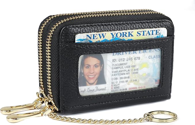 imeetu Rfid Credit Card Holder,Genuine Leather Businese Card Case,Rfid Blocking Wallet for Women & Men