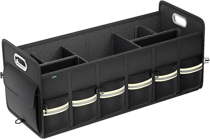FLORICH Trunk Organizer for Suv, Large Truck Organizer Back Seat Storage Premium, Collapsible Multi-Compartment Car Organizers and Storage Waterproof