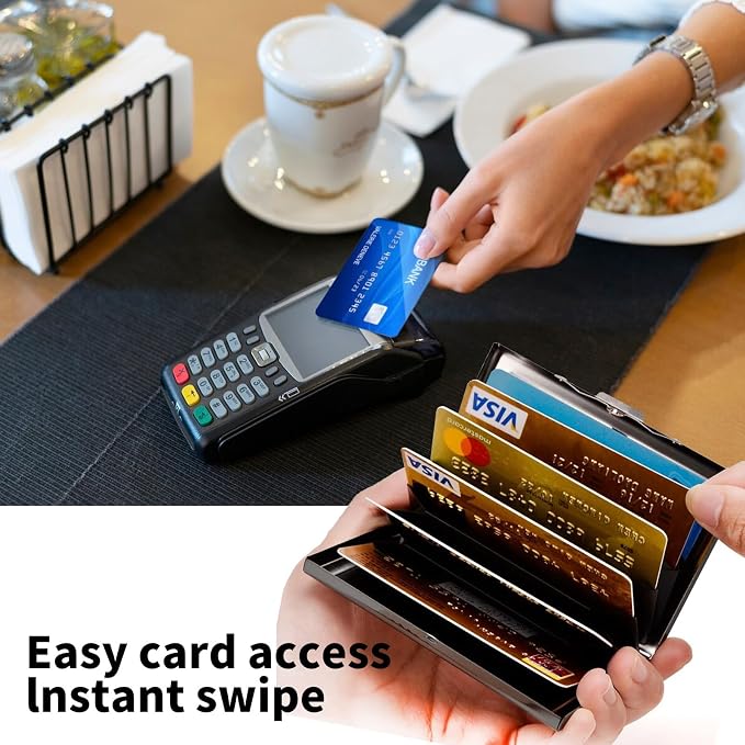 Metal Wallet for Women Men Girls, RFID Blocking Slim Aluminum Credit Card Holder, Mini Travel Wallet with Hard Shell, Lightweight ID & Business Card Case,1-37 Bible Verse Christian
