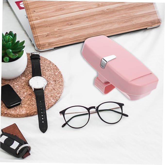 FRCOLOR 1Pc Pink Vehicle Mounted Eyewear Case Multifunctional Visor Clip for Sunglasses and Ticket Storage Durable and Organizer for Cars Great for Family