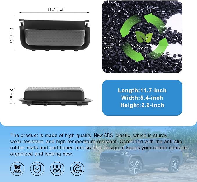 2026 RAV4 Console Organizer (Cargo Side), for Toyota RAV4 (LE/SE/XLE Premium/Woodland/XSE/Limited), Durable ABS &Anti-Slip Cargo Side Pockets Insert 2026 RAV4 Accessories